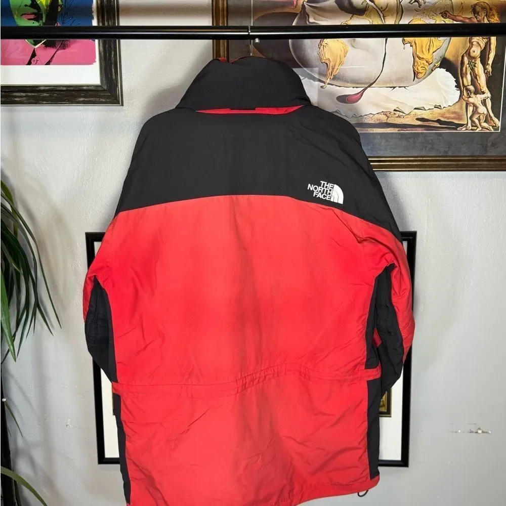Vintage The North Face Men's Bold Red and Black Ski Jacket
